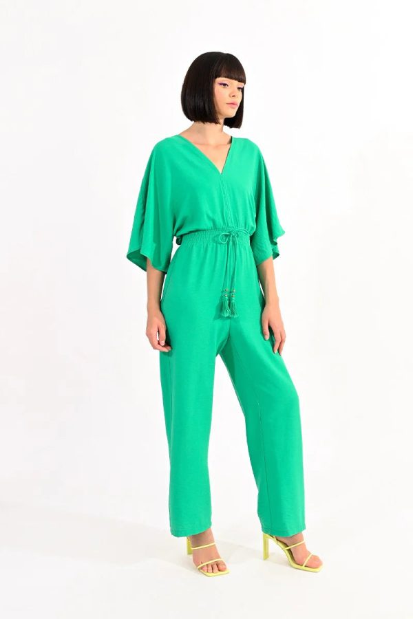 Front & Back V Neck Jumpsuit For Discount