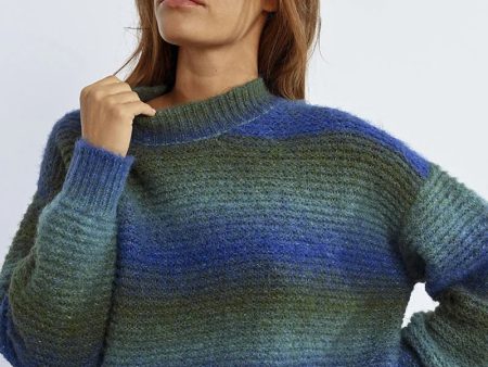 Blue Ombre Striped Sweater on Sale