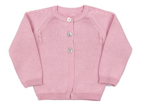 Baby Pink Cotton Knit Cardigan Sale