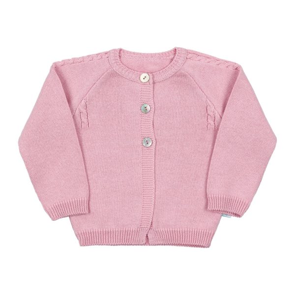 Baby Pink Cotton Knit Cardigan Sale