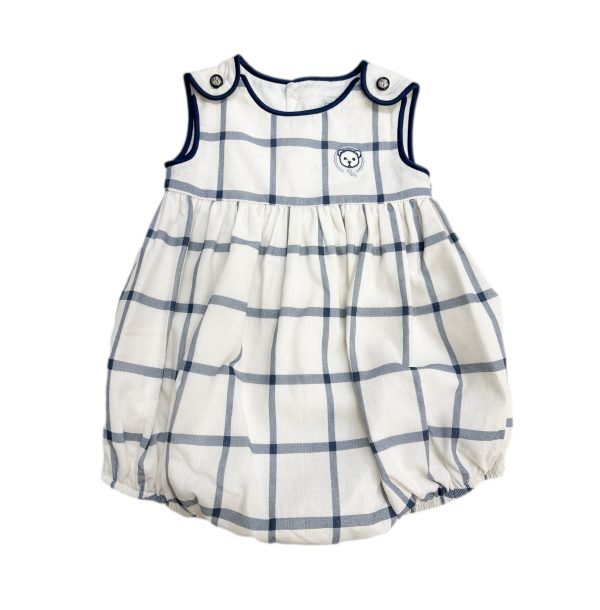 Checkered Linen Baby Boy Romper Online Sale