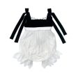 Audrey Black Velour Top and White Tulle Romper Online Hot Sale