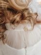 Aurora Ivory Velour Romper with Tulle Puff Sleeves Fashion