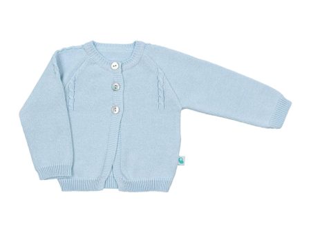 Baby Blue Cotton Knit Cardigan Discount