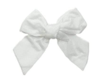 White Velvet Bow Hair Clip Fashion