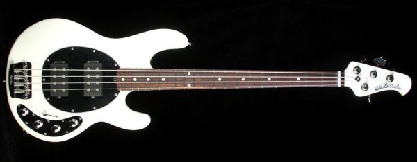 Ernie Ball Music Man Stingray HH Bass White with Matching Headstock on Sale